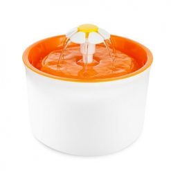 1.6L Flower Style Pet Water Drinking Fountain Stunning Pets AU Plug Orange 