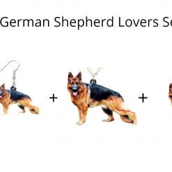 3D German Shepherd Necklace, Key Chain and Earrings Glamorous Dogs Full Set