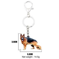 3D German Shepherd Necklace, Key Chain and Earrings Glamorous Dogs Key Chain 