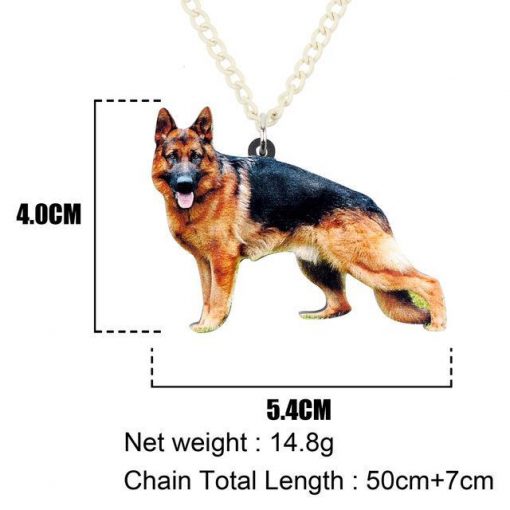 3D German Shepherd Necklace, Key Chain and Earrings Glamorous Dogs Necklace