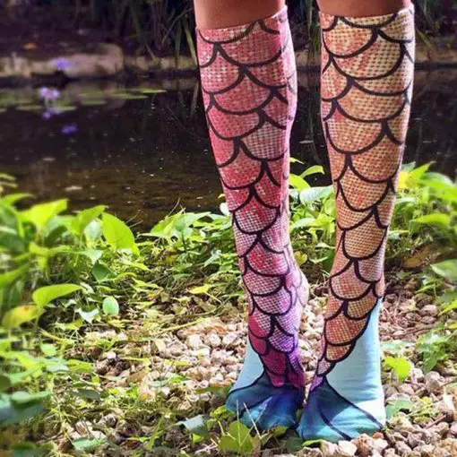 3D Mermaid Knee Socks Stunning Pets