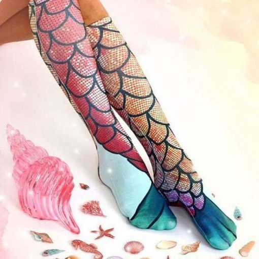 3D Mermaid Knee Socks Stunning Pets Default Title