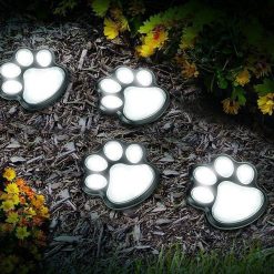 4 Solar Paw-printed Garden Pads | Have a Magical Pathway Light Light GlamorousDogs White 