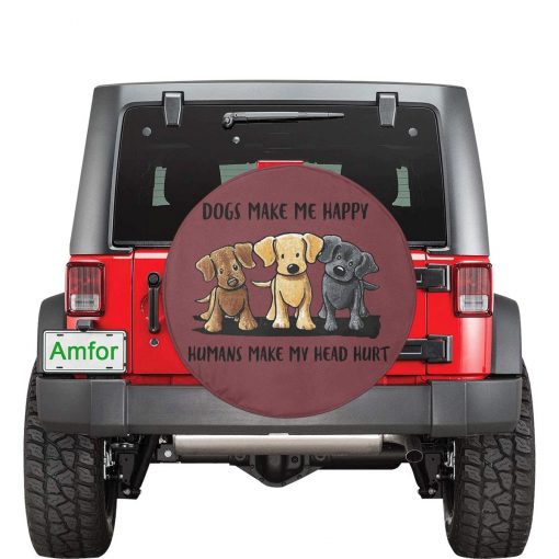 Dogs make me Happy Wheel Cover 2