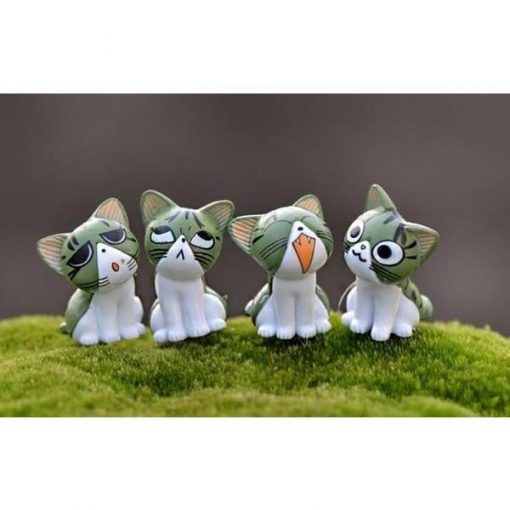 8pc Cats Miniature Decoration Stunning Pets Green