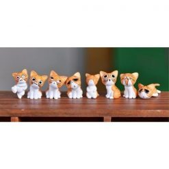 8pc Cats Miniature Decoration Stunning Pets Orange 