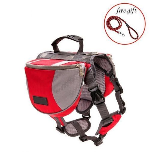 Adjustable Saddle Bag for Dogs GlamorousDogs S Red*Grey