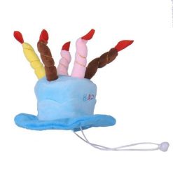 Birthday Cake Hat with Candles Stunning Pets Blue one size 
