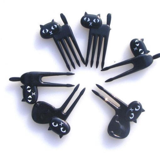 Black Cat Fork – 6 Pieces Pack Stunning Pets