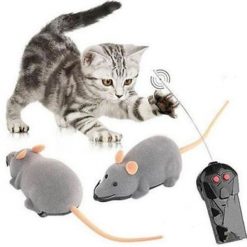 Black Funny Cat Toy Wireless RC Gray Rat Mice Stunning Pets A 