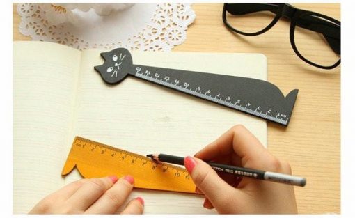 Cartoon Cute Cat Modeling Solid Wood Ruler Stunning Pets