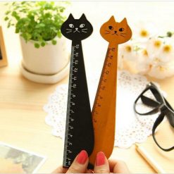 Cartoon Cute Cat Modeling Solid Wood Ruler Stunning Pets 