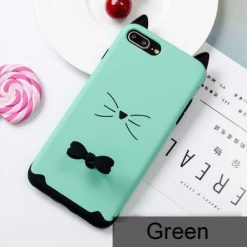 Cat Ear iPhone Case with Ring Stunning Pets green For iPhone 6 6S 