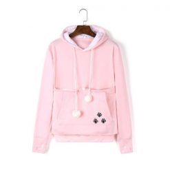 Cat Pouch Hoodie| Cat Pouch Sweater Outfit Stunning Pets M Light pink 