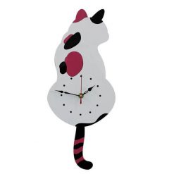 Cat-Tail Wagging Wall Clock Stunning Pets White 