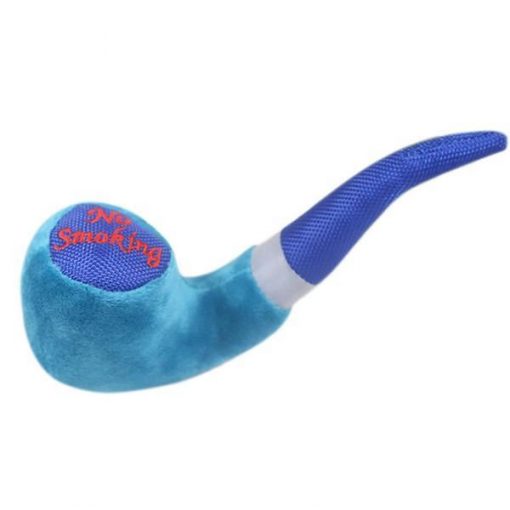 Chew Pipe Shaped Squeaky Plush Toy for Pets Dog Toy Cozy Living Store Blue 2x8 inch