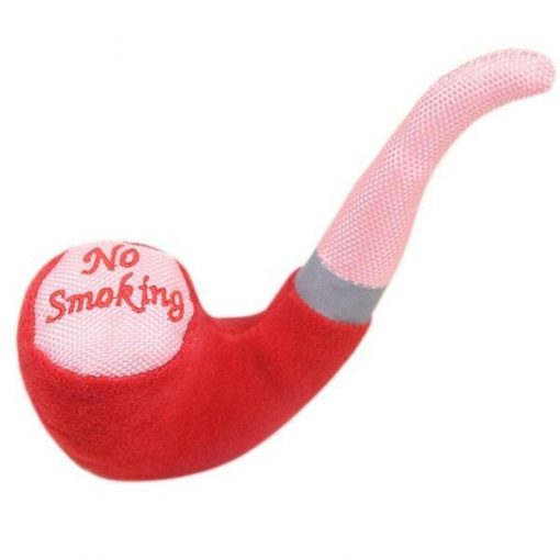 Chew Pipe Shaped Squeaky Plush Toy for Pets Dog Toy Cozy Living Store Red 2x8 inch