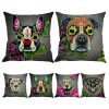 Christmas Colorful Linen Cushion Cover Stunning Pets 