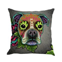 Christmas Colorful Linen Cushion Cover Stunning Pets 45x45cm 13 