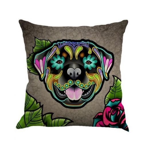 Christmas Colorful Linen Cushion Cover Stunning Pets 45x45cm 17