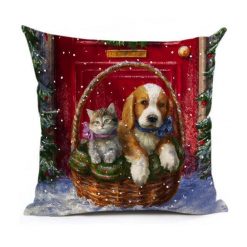 Christmas Decoration Cushion Cover Stunning Pets 43x43cm 5 