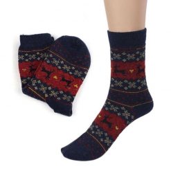 Christmas Deer Socks Christmas Socks GlamorousDogs Blue 