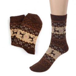 Christmas Deer Socks Christmas Socks GlamorousDogs Brown 