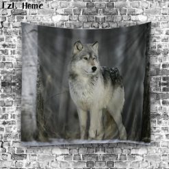 Cool Wolf 3D Tapestry Home accessories Stunning Pets 