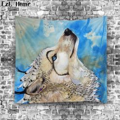 Cool Wolf 3D Tapestry Home accessories Stunning Pets type 6 150cm L 130cm W 