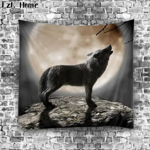 Cool Wolf 3D Tapestry Home accessories Stunning Pets type 7 150cm L 130cm W