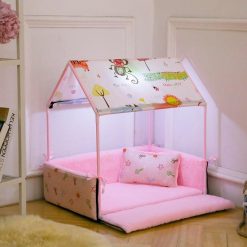 Cozy Washable Home Shaped Bed for Puppies, Cats & Small Dogs Small Dog Bed GlamorousDogs Pink Length: 24.8'' (63cm) Width: 16.9'' (43cm) Height: 24.8'' (63CM) 