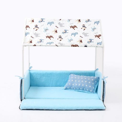 Cozy Washable Home Shaped Bed for Puppies, Cats & Small Dogs Small Dog Bed GlamorousDogs Sky Blue Length: 24.8'' (63cm) Width: 16.9'' (43cm) Height: 24.8'' (63CM)