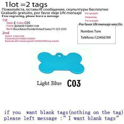 Customized Pet ID Tags (2pcs) Stunning Pets c03 38mm X 25mm