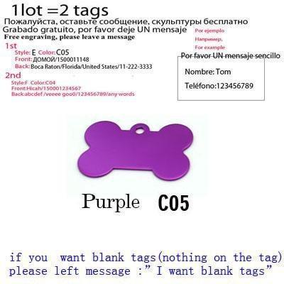 Customized Pet ID Tags (2pcs) Stunning Pets c05 38mm X 25mm