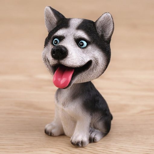Cute Dog Bobble Head Mini Toy for the Car GlamorousDogs Husky 1