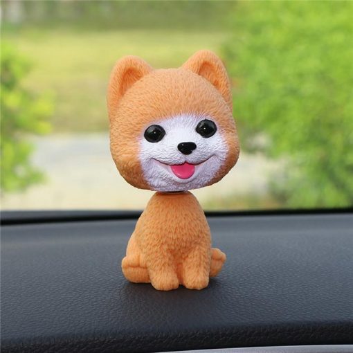 Cute Dog Bobble Head Mini Toy for the Car GlamorousDogs Yellow Pomeranian