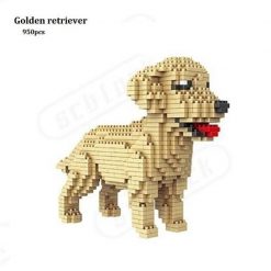 Cute Dog Mini Blocks Toy Stunning Pets golden retriever 