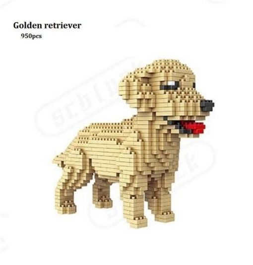 Cute Dog Mini Blocks Toy Stunning Pets golden retriever