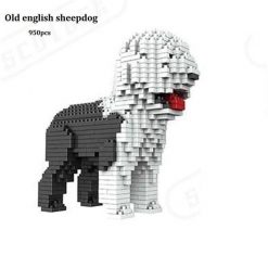 Cute Dog Mini Blocks Toy Stunning Pets Old english sheepdog 