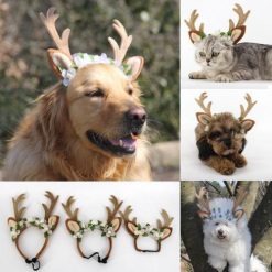 Cute Pet Reindeer Flower Hairband Xmas Stunning Pets
