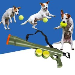 Dog Ball Launcher Gun Exhaustion-free 50 Feet Bazooka K9 Launcher Fun Stunning Pets 
