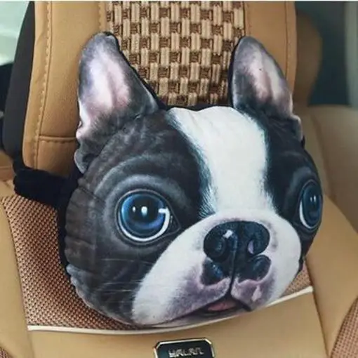 DOG FACE CAR HEADREST PILLOW Stunning Pets 03 Only the cover