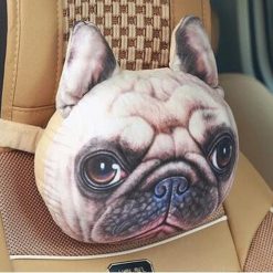 DOG FACE CAR HEADREST PILLOW Stunning Pets 04 Only the cover 