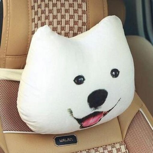 DOG FACE CAR HEADREST PILLOW Stunning Pets 07 Only the cover
