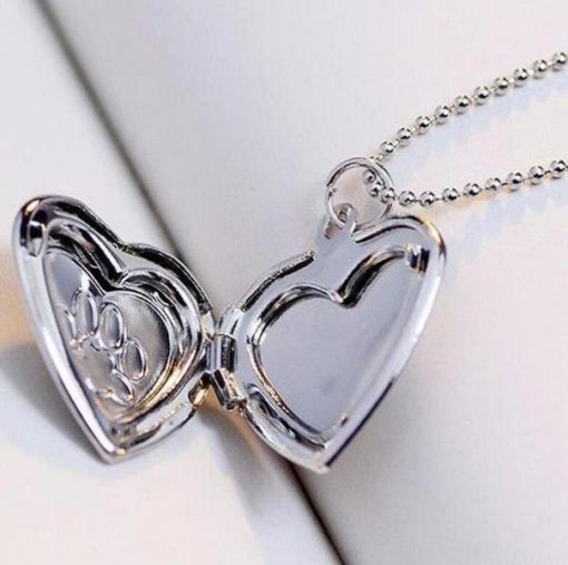 Dog Paw Print Necklace Is A Unique Pet Memorial Gift Memorial Necklace GlamorousDogs silver