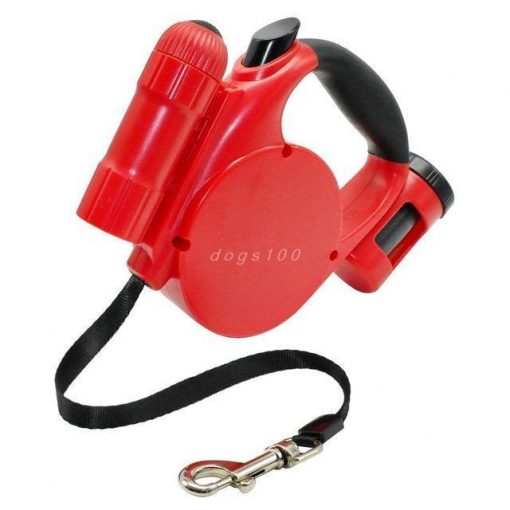Dog Retractable Leash LED Light Stunning Pets Red 4.5M
