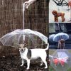 Dog Umbrella with Leash Provides Protection from Rain Snow Wet Weather Stunning Pets 