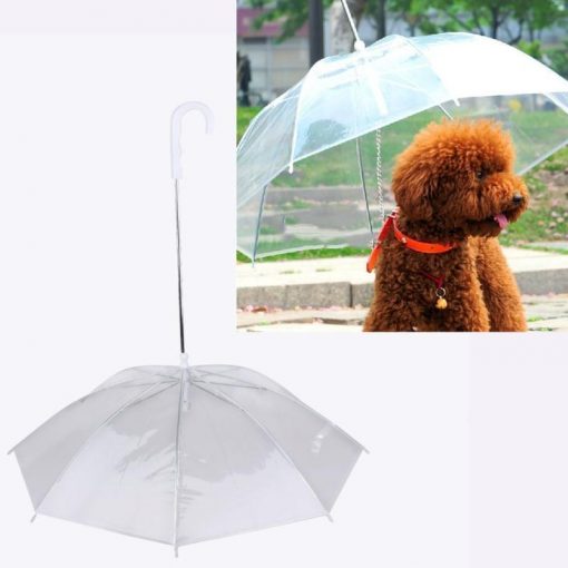 Dog Umbrella with Leash Provides Protection from Rain Snow Wet Weather Stunning Pets