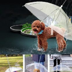 Dog Umbrella with Leash Provides Protection from Rain Snow Wet Weather Stunning Pets