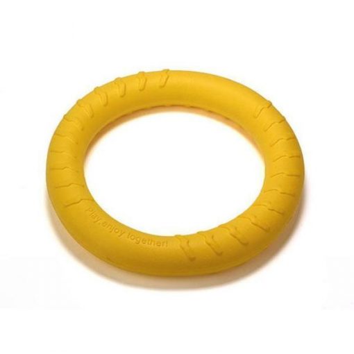Durable Dental Dog Floating Training Ring Summer Toys Stunning Pets Yellow 18 CM Diameter